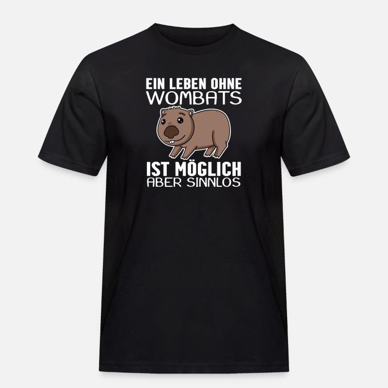 Wombat - Männer Workwear T-Shirt - Schwarz