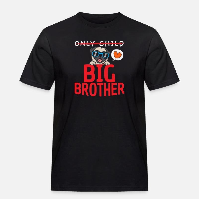 Kein Einzelkind Großer Bruder - Männer Workwear T-Shirt - Schwarz