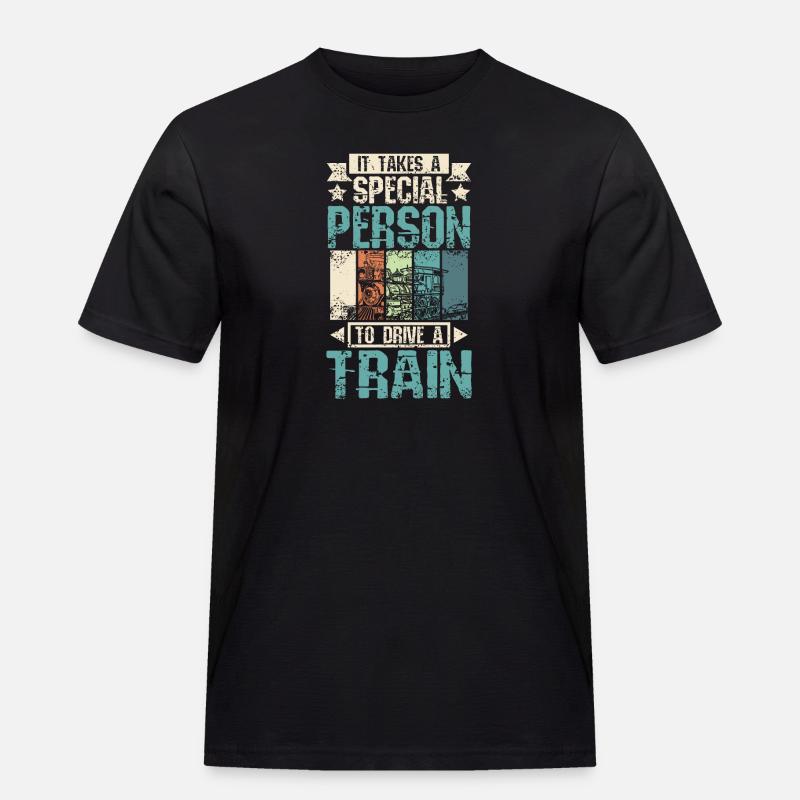 Cool train driver - Männer Workwear T-Shirt - Schwarz