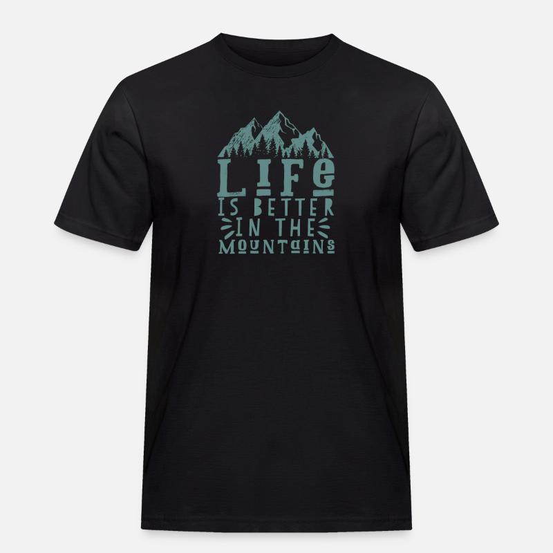 Berg Spruch - Männer Workwear T-Shirt - Schwarz