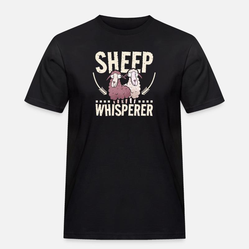 Sheep whisperer - Männer Workwear T-Shirt - Schwarz