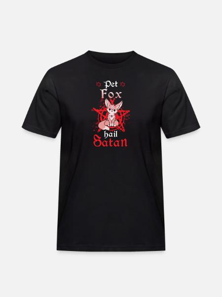 Pet Fox Hail Satan - Men's Workwear T-Shirt - black