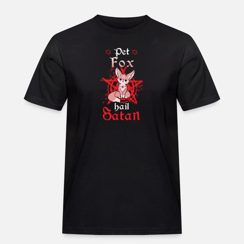 Pet Fox Hail Satan - Men's Workwear T-Shirt - black