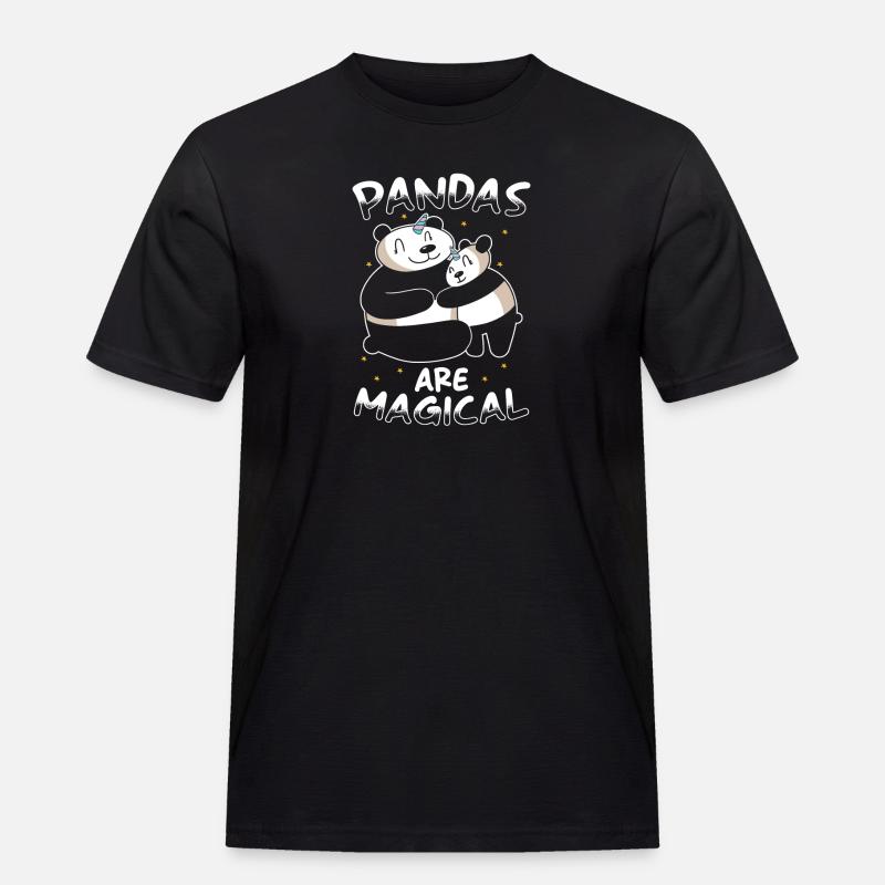 Panda Einhorn Panda - Männer Workwear T-Shirt - Schwarz
