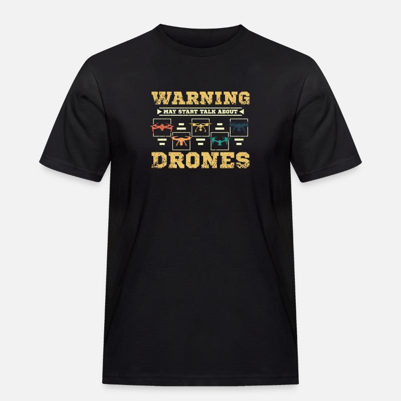 Talk about drones - Männer Workwear T-Shirt - Schwarz