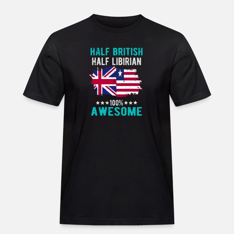 Halb Brite Halb Libyer - Männer Workwear T-Shirt - Schwarz