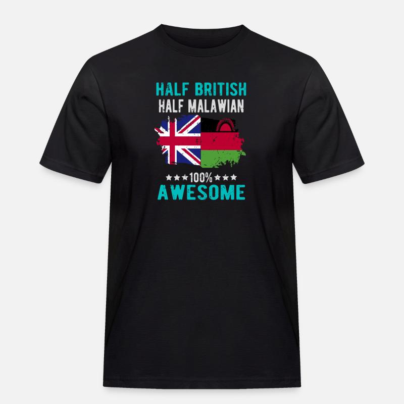 Halb Brite Halb Malawi - Männer Workwear T-Shirt - Schwarz