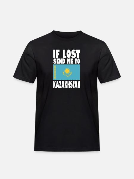 Kazakhstan Flag Saying - Men's Workwear T-Shirt - black
