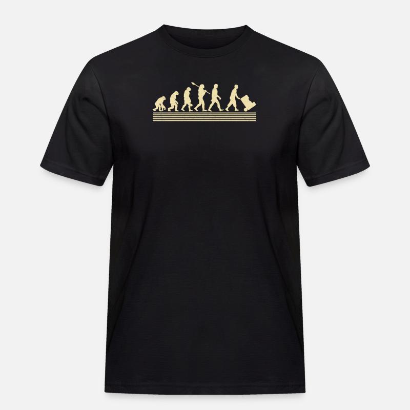 Logistiker-evolution - Männer Workwear T-Shirt - Schwarz