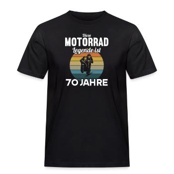 Diese Motorrad Legende ist 70 Jahre 70 Geburtstag - Männer Workwear T-Shirt - Schwarz - Vorne - AI Model Male 178 light (178cm)