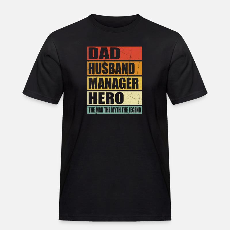 Vater Ehemann Manager Held - Männer Workwear T-Shirt - Schwarz