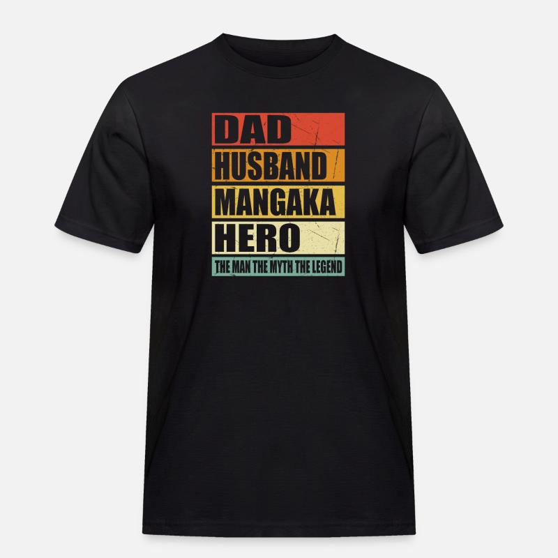 Vater Ehemann Mangaka Held - Männer Workwear T-Shirt - Schwarz