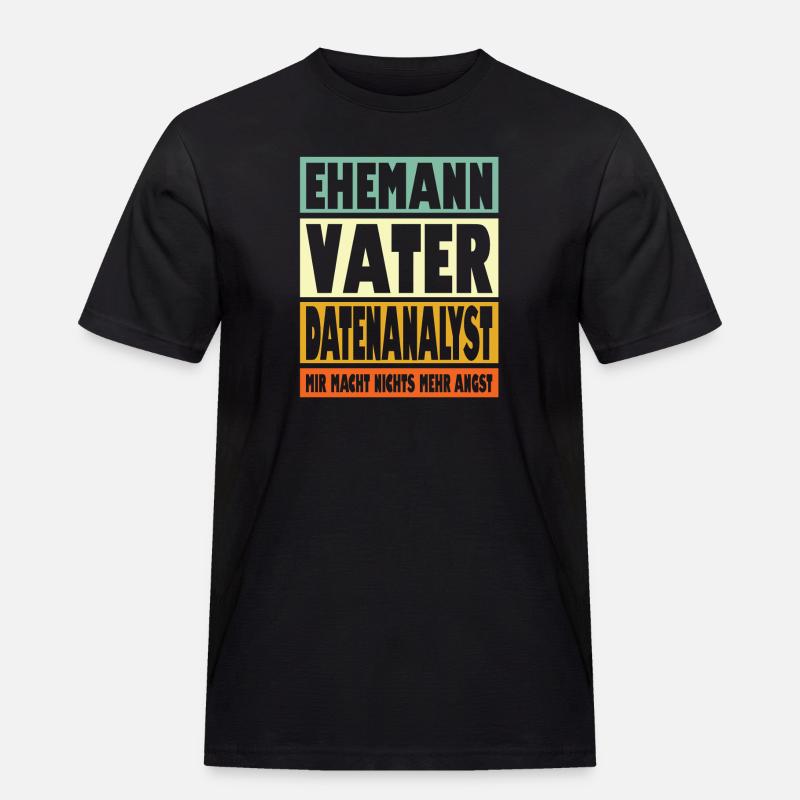 Datenanalyst Vater Ehemann Held - Männer Workwear T-Shirt - Schwarz