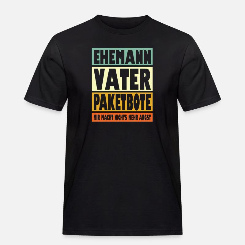 Paketbote Vater Ehemann Held - Männer Workwear T-Shirt - Schwarz