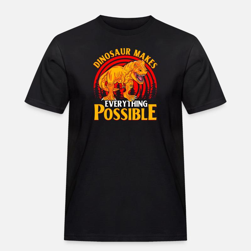 Dinosaur makes everything possible - Männer Workwear T-Shirt - Schwarz