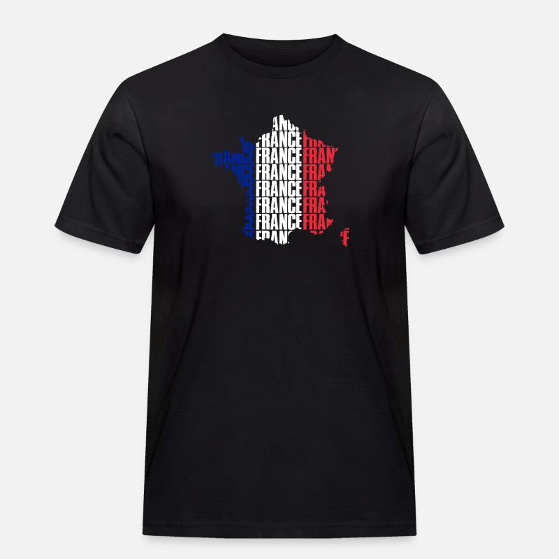 Frankreich - Männer Workwear T-Shirt - Schwarz