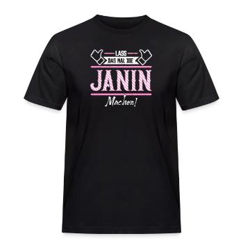 Janin Geschenkidee Geschenk Geburtstag - Männer Workwear T-Shirt - Schwarz - Vorne - AI Model Male 178 light (178cm)
