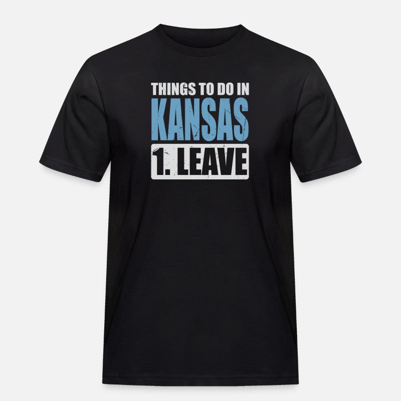 Kansas Meme - Männer Workwear T-Shirt - Schwarz