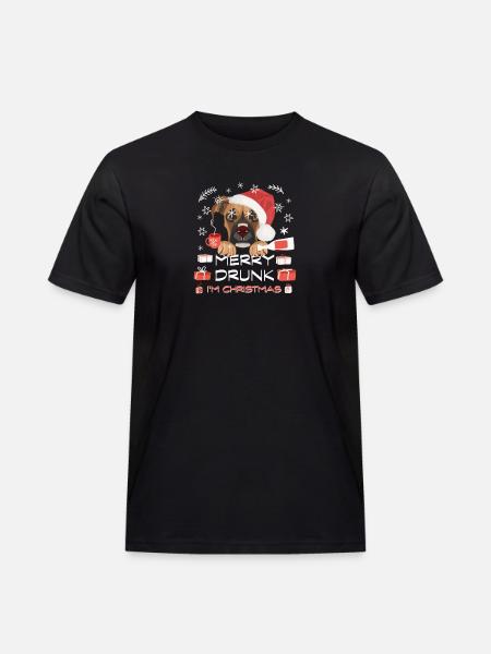 Boxer Weihnachtsmarkt - Männer Workwear T-Shirt - Schwarz