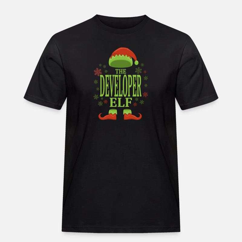 Software Developer Christmas Elf - Men's Workwear T-Shirt - black