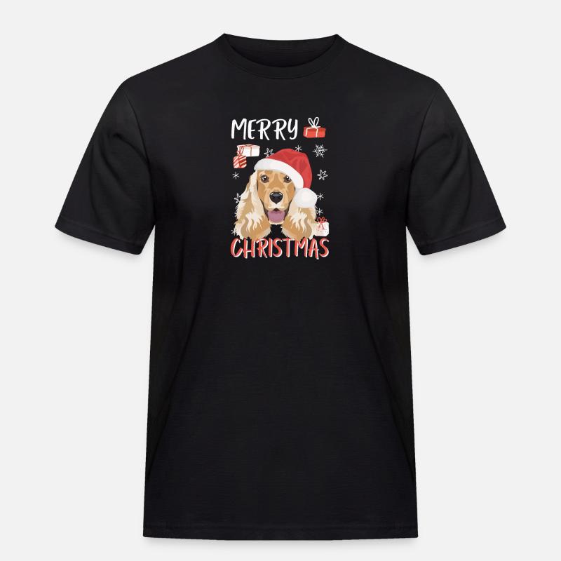 Deutsch Cocker Spaniel Joyeux Noël - T-shirt Workwear homme - noir