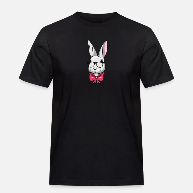 Cute Easter Rabbit Fly - Männer Workwear T-Shirt - Schwarz