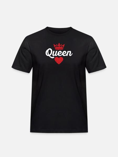 Dronning Rødt Hjerte Krone Silhuet Par Mand - Herre Workwear T-Shirt - sort