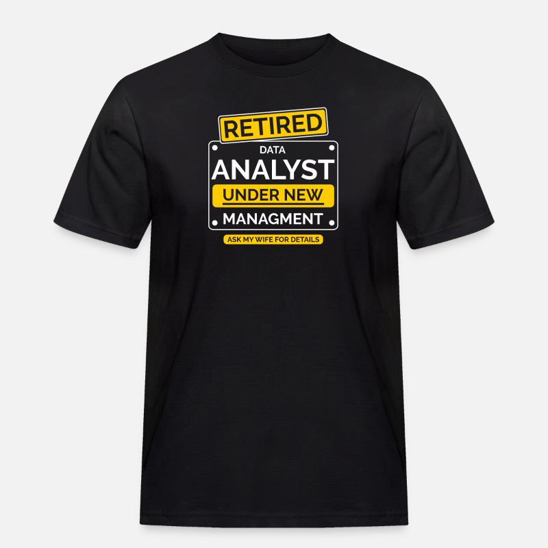 Daten Analyst Ruhestand Rente - Männer Workwear T-Shirt - Schwarz