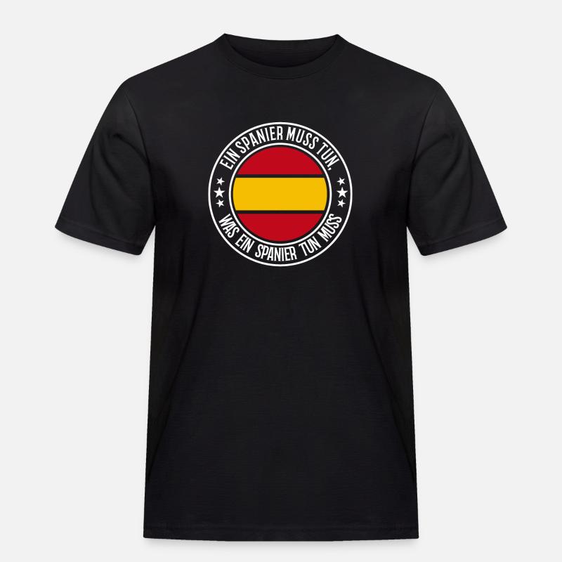 Ein Spanier muss tun - Männer Workwear T-Shirt - Schwarz