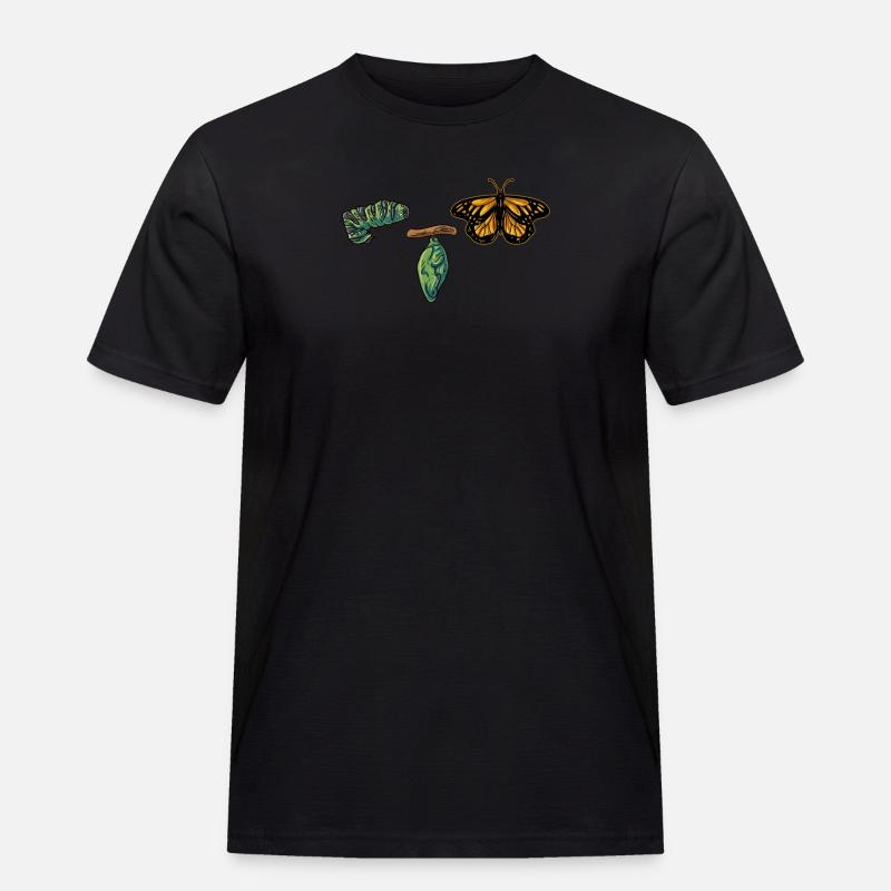 Evolution Schmetterling - Männer Workwear T-Shirt - Schwarz