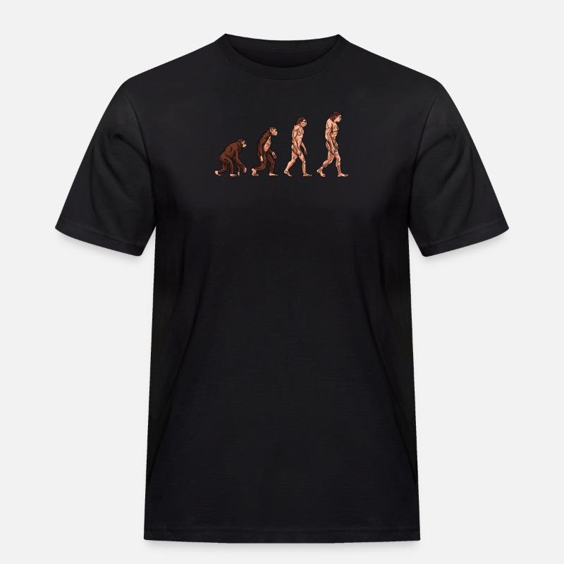 Menschliche Evolution - Männer Workwear T-Shirt - Schwarz