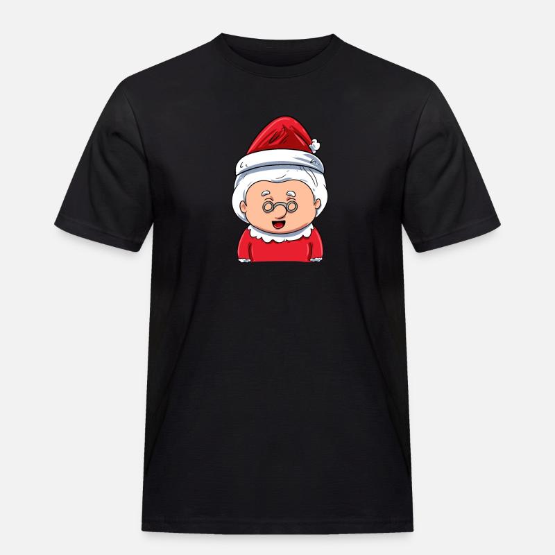 Frau Weihnachtsmann - Männer Workwear T-Shirt - Schwarz