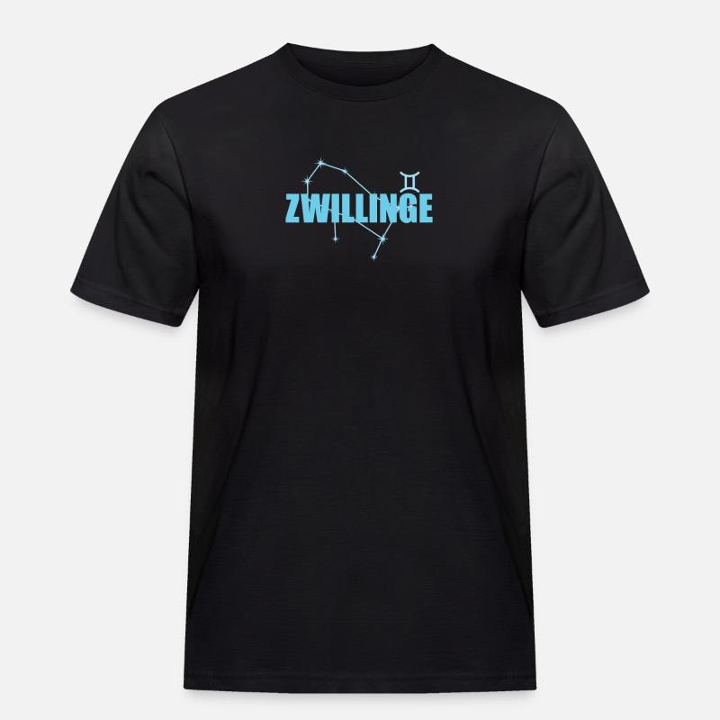 Zwillinge Sternzeichen Gemini Sternbild - Männer Workwear T-Shirt - Schwarz