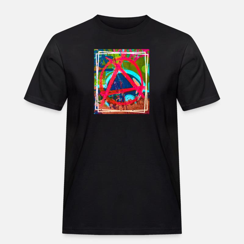 Anarchy Graffiti Bunt - Männer Workwear T-Shirt - Schwarz