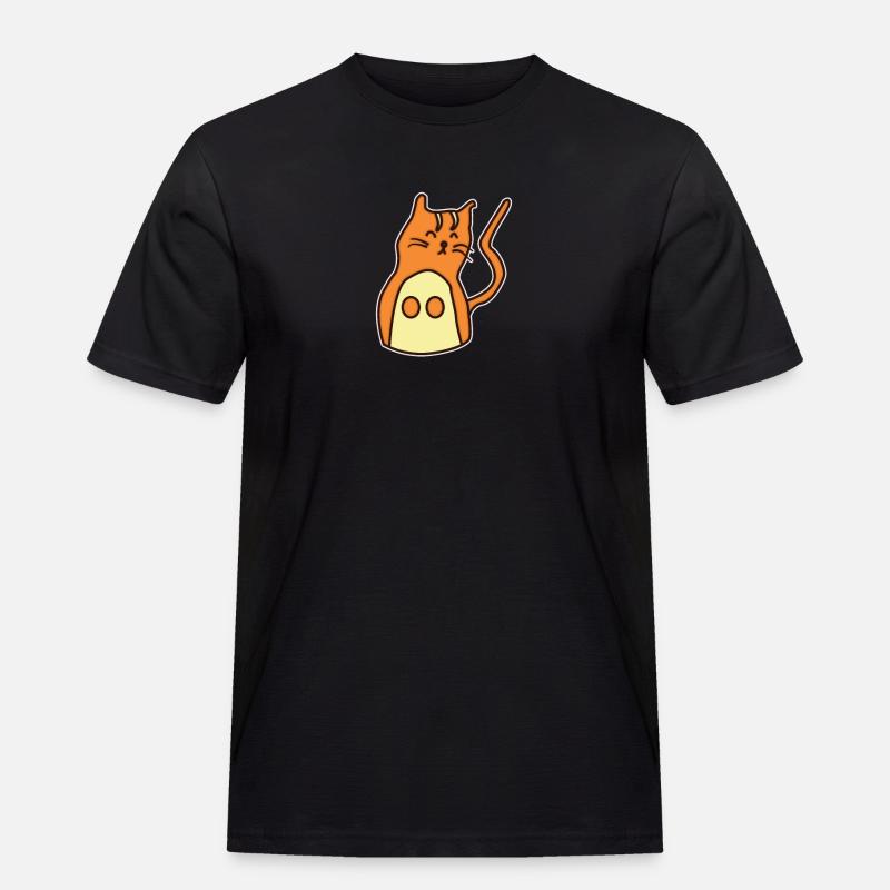 Chat dessiné à la main - T-shirt Workwear homme - noir