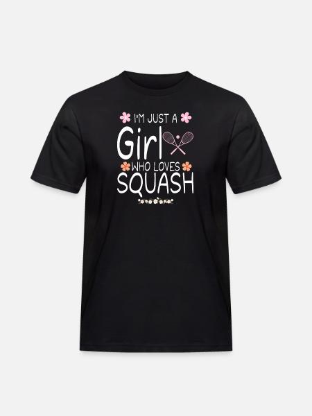 Jeg er bare en pige, der elsker squash - Herre Workwear T-Shirt - sort