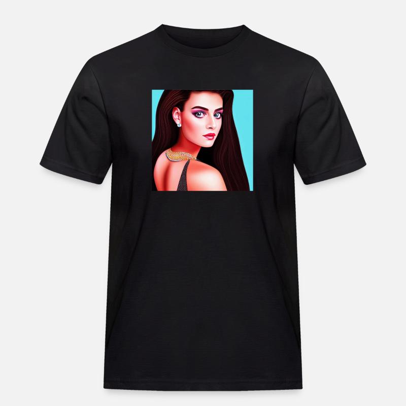 Retrowave Synthwave 80s Character Design - Männer Workwear T-Shirt - Schwarz