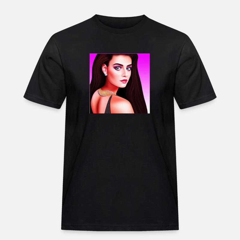 Retrowave Synthwave 80s Character Design - Männer Workwear T-Shirt - Schwarz