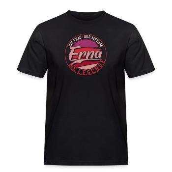 Die frau der Mythos die Legende Erna - Männer Workwear T-Shirt - Schwarz - Vorne - AI Model Male 178 light (178cm)