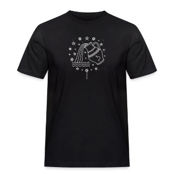 Aquarius Zodiac Sign Zodiac Horoscope - Men's Workwear T-Shirt - black - Front - AI Model Male 178 light (178cm)