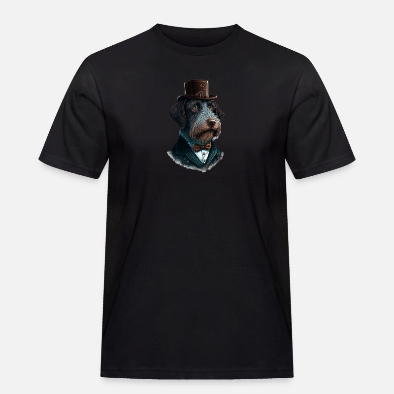 Hund German Wirehaired Pointer Hundemotiv - Männer Workwear T-Shirt - Schwarz