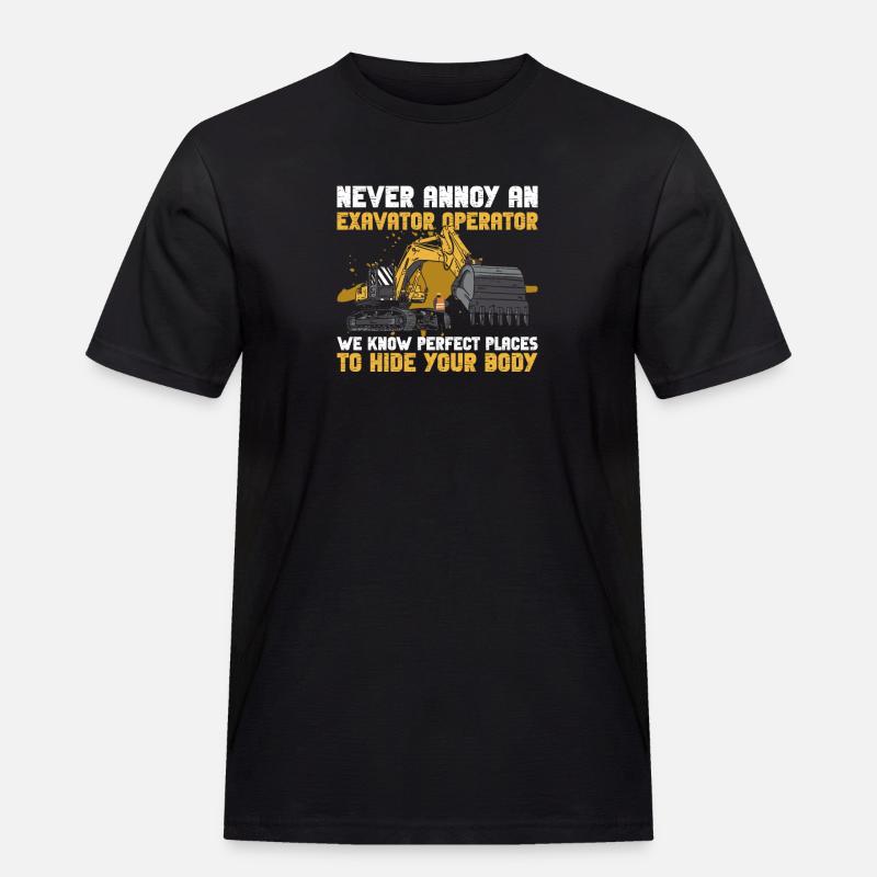 Bagger Baggerführer Baggerfahrer - Männer Workwear T-Shirt - Schwarz