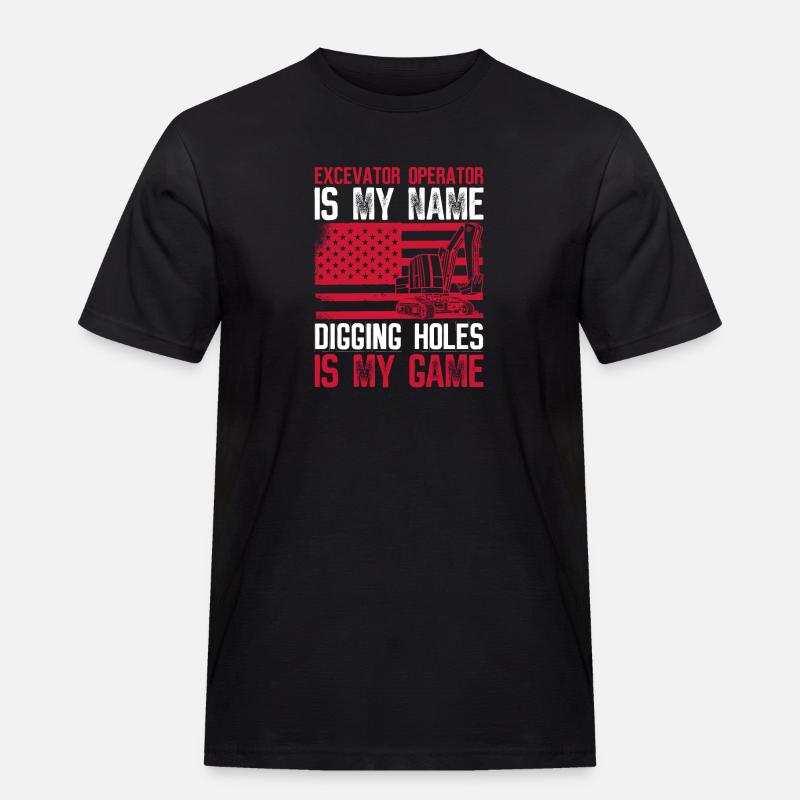 Baggerführer Bagger Baggerfahrer - Männer Workwear T-Shirt - Schwarz