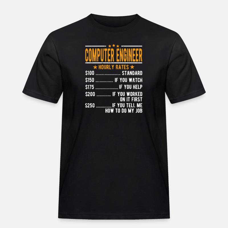 Computer technician hourly wage - Men's Workwear T-Shirt - black