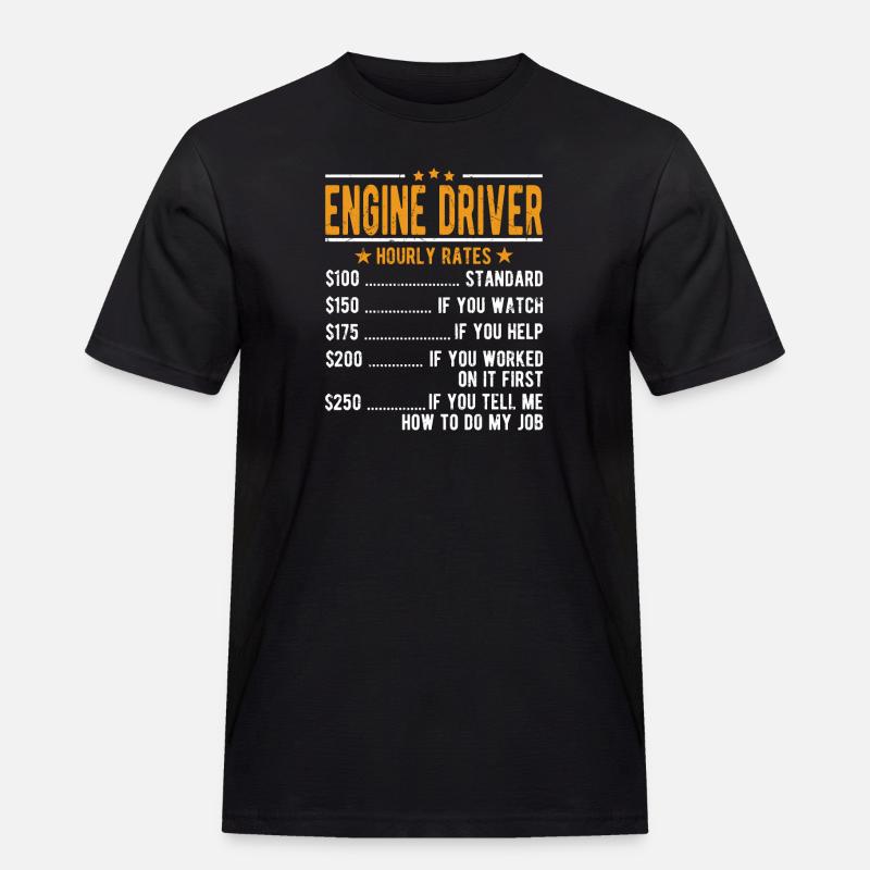 Engine driver hourly wage - Men's Workwear T-Shirt - black