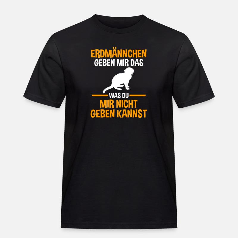Erdmännchen - Männer Workwear T-Shirt - Schwarz