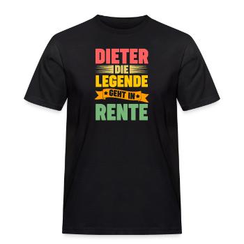 Dieter die Legende geht in Rente - Männer Workwear T-Shirt - Schwarz - Vorne - AI Model Male 178 light (178cm)