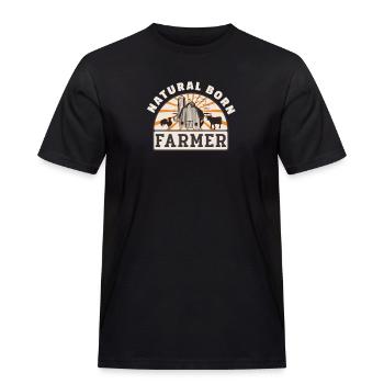 Født landmand retro landmand sjov landmand - Herre Workwear T-Shirt - sort - Foran - AI Model Male 178 light (178cm)