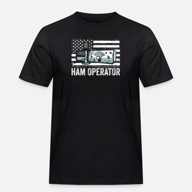 Ham Operator US-Flagge - Männer Workwear T-Shirt - Schwarz