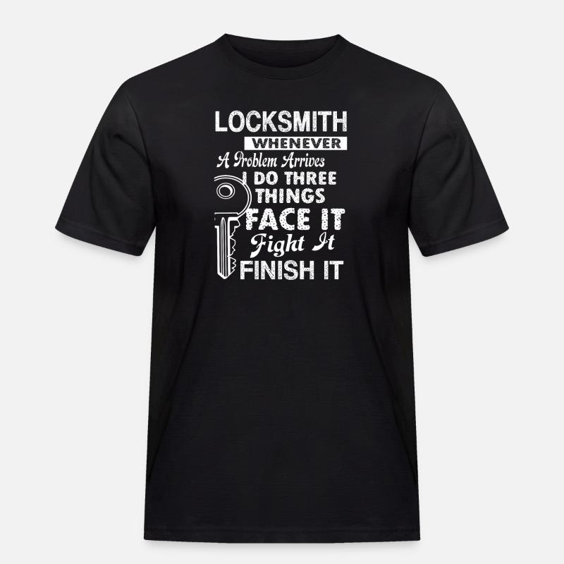 Locksmith Locksmith Solves Problem - Men's Workwear T-Shirt - black